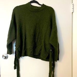 Saks Fifth Avenue Wool Blend Green Sweater - Large